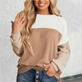 thumbnail image 2 of WEAIXIMIUNG Oversized Sweatshirt for Women Plus Size 3X Womens Long Sleeve Crewneck Pullover Knitted Ribbed Sweatshirt Fall Long Sleeve Sweatshirts Top Blouse, 2 of 5
