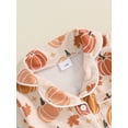 thumbnail image 5 of Suealasg Baby Girl Halloween Holiday Pajamas Long Sleeve Ghost Pumpkin Print Button Down Jumpsuit 3 6 12 18 24 Months Infant Girls Fall One Piece Pajamas, 5 of 7