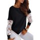 thumbnail image 1 of Blusa de mujer Fibra de poliéster Manga larga Encaje Suelto Un hombro Camiseta femenina para citas en la oficina Negro XL, 1 of 5
