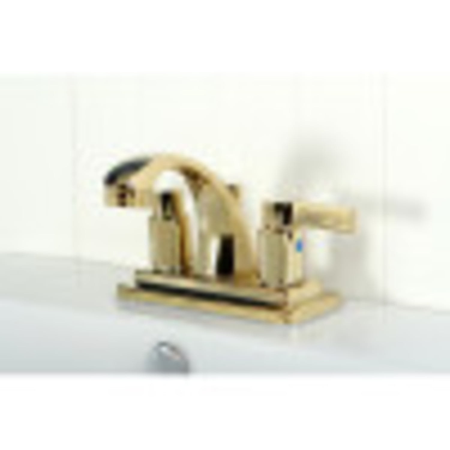 Kingston Brass KB4642NDL NuvoFusion 4 in. Centerset Bathroom Faucet, Polished Brass