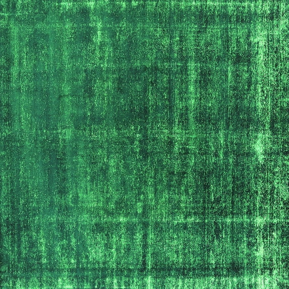 Ahgly Company Indoor Square Oriental Green Industrial Area Rugs, 6' Square