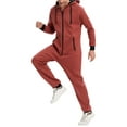 thumbnail image 4 of Arvbitana Jumpsuit for Men Fashion Hooded Romper Full Zip One Piece Bodysuit Casual Lounge Workout Tracksuit with Pockets, 4 of 7