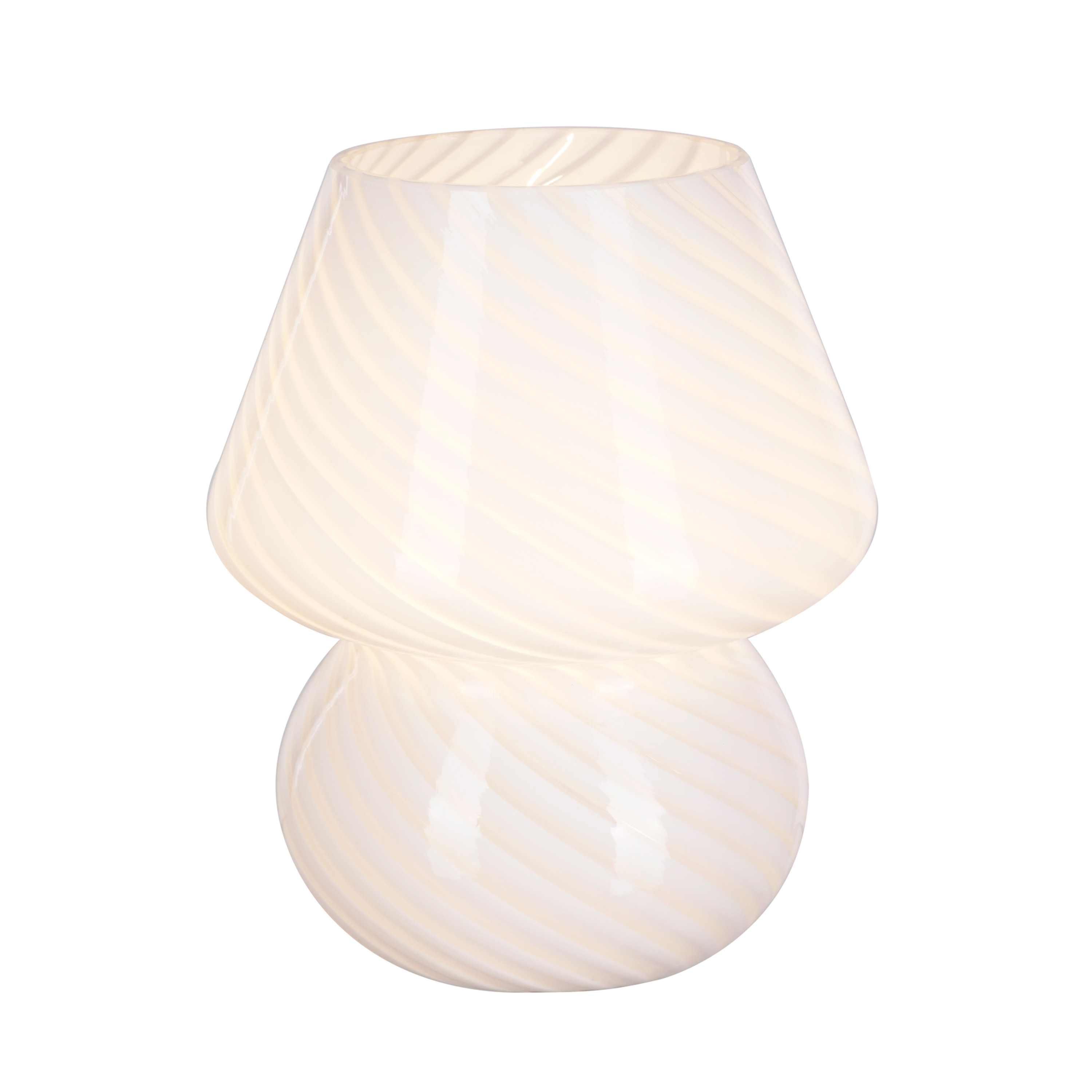 8" Glass Mushroom Lamp, White Stripe, Glossy Finish - image 8 of 12