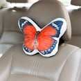 thumbnail image 3 of JWH Butterfly Car Neck Pillow 12x8inches Vibrant Orange Ergonomic Neck Support Cushion for Commutes, Road Trips & Car Decor, 3 of 7