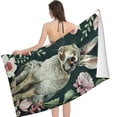 thumbnail image 2 of PHYHOO Watercolor Rabbit Pattern with Flowers Beach Towels Watercolor Easter Rabbit Bunny Bath Shower Towel Microfiber Sand Free Thin Quick Fast Dry Super Absorbent 30x60in, 2 of 8