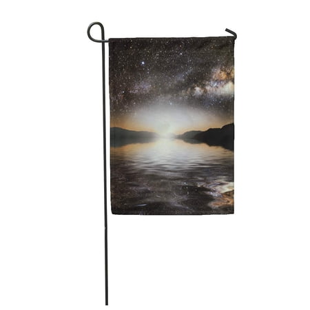 SIDONKU Sun on Star Sky Reflected in The Sea of This Garden Flag Decorative Flag House Banner 12x18 inch