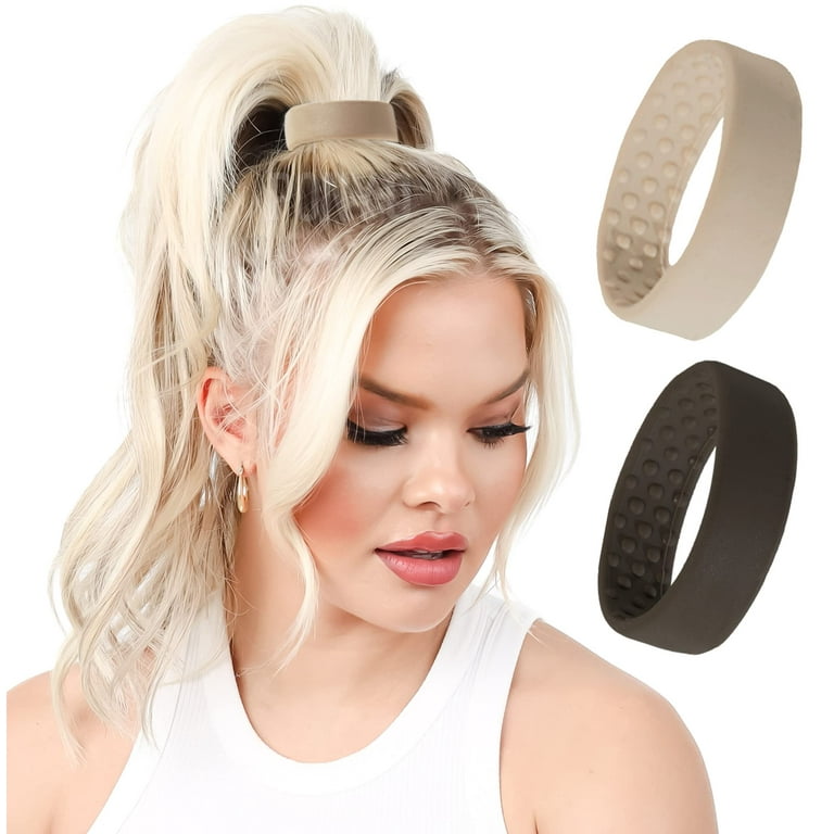  Large PONY-O for Thick, Heavy or Poofy Curly Hair - PONY-O  Revolutionary Hair Tie Alternative Ponytail Holders - 2 Pack Gray Original  Patented Hair Styling Accessories : Beauty & Personal Care
