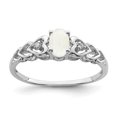thumbnail image 1 of 925 Sterling Silver Created Opal Diamond Ring Birthstone October Gemstone, 1 of 10