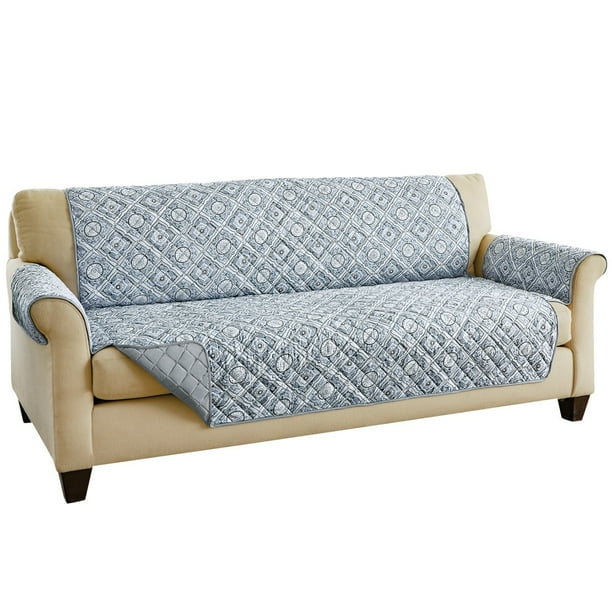 Reversible Adalyn Quilted Furniture Protector Cover, Sofa, Blue