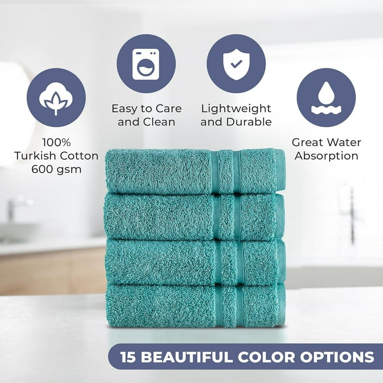 Hammam Linen Hand Towels Set Water Green Soft Fluffy, Absorbent and Quick  Dry Perfect for Daily Use