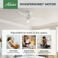 thumbnail image 2 of Hunter 52 inch Indoor Ceiling Fan with LED Light and Remote Control - White Ceiling Fan, Standard Mount, 5 Blades, For Bedroom, Living Room, or Kitchen, Quiet - Zayden 51697, Fresh White, 2 of 17