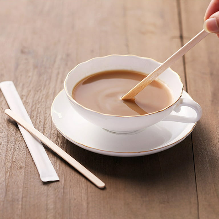 Wooden Tea Coffee Stirrer Spoon Natural Organic 500 Pcs Bar Lolly Sticks  Beverage Stir Stirrers Hand Making Crafts Tools