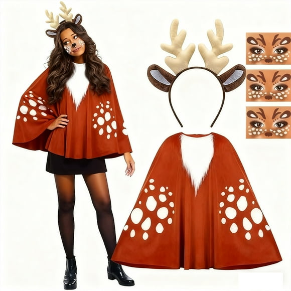 GDREDA Jungle Performance Outfit for Holiday Parties Masquerade Carnival and Stage Shows Red,One Size
