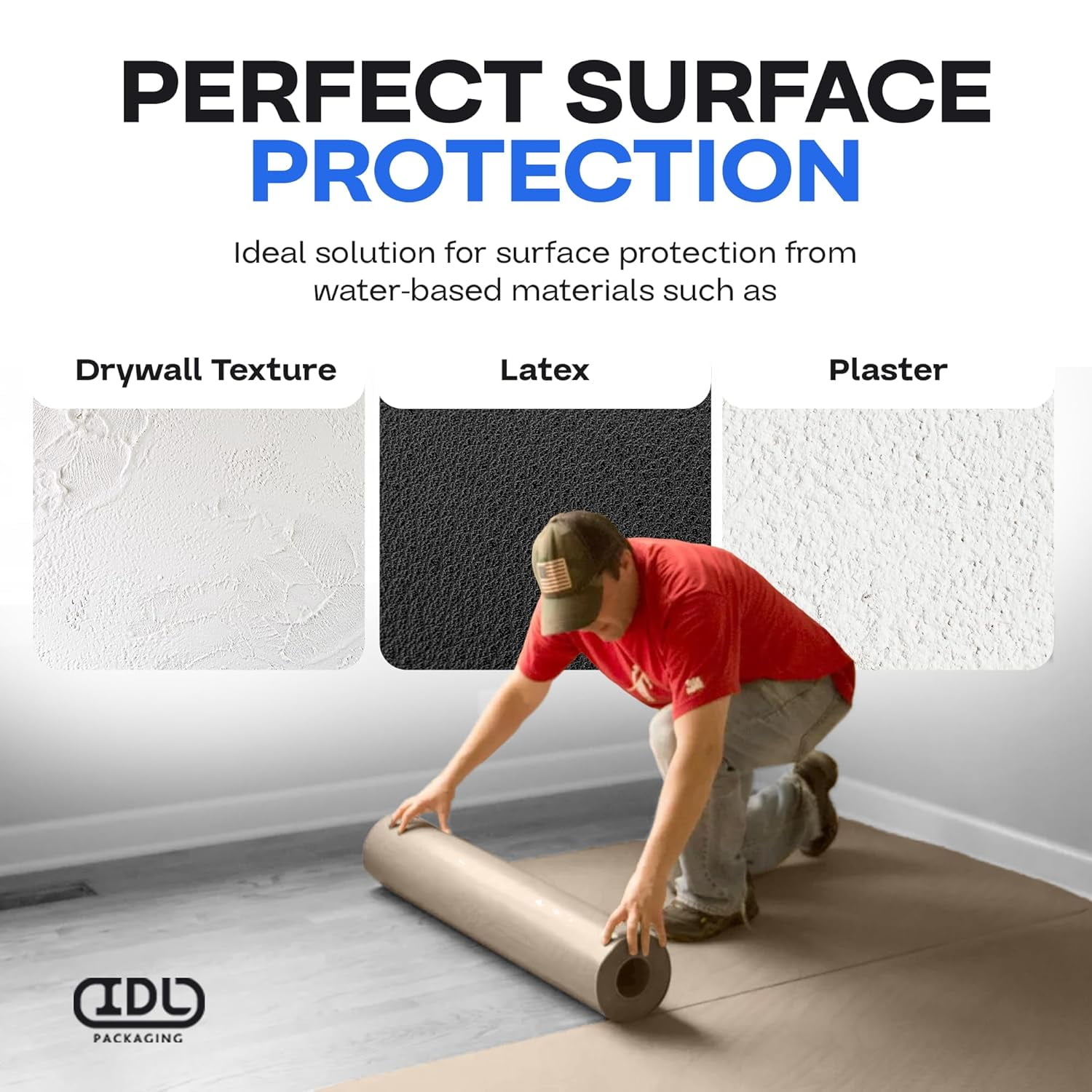 IDL Packaging Brown Rosin Masking Paper 24" x 1992" (166 feet), 332 Sq.Ft. – Thick Floor Covering (66 lb Thickness) - USA-made Masking Paper for Painting and Construction, Surface Protection