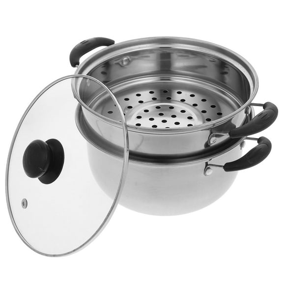 Homoyoyo Stainless Steel Stock Pot 12 Quart Large Cooking Pot for Steaming Boiling and Simmering Silver