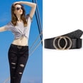 thumbnail image 5 of 2 Women Belts for Jeans with Fashion Double O-Ring Buckle and Faux Leather, 5 of 7