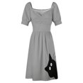 thumbnail image 4 of Peeking gato negro gato negro oculto gato negro furtivo Vestido de manga corta vestido largo mujer vestidos de verano mujer 2025, 4 of 6