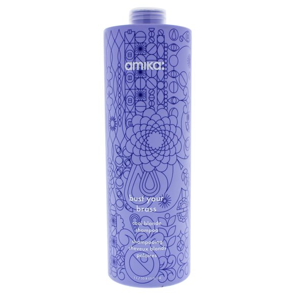 Bust Your Brass Cool Blonde Shampoo by Amika for Unisex - 33.8 oz Shampoo
