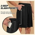 thumbnail image 4 of YATELLE Men's Athletic Gym Shorts: Quick-Dry Black Basketball-Inspired Casual Workout Shorts with Pockets for Running & Activewear, 4 of 5