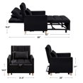 thumbnail image 3 of Onbeam Sleeper Chair Bed Convertible Sofa Bed with Teddy Fabric for Living Room Bedroom-Black, 3 of 5