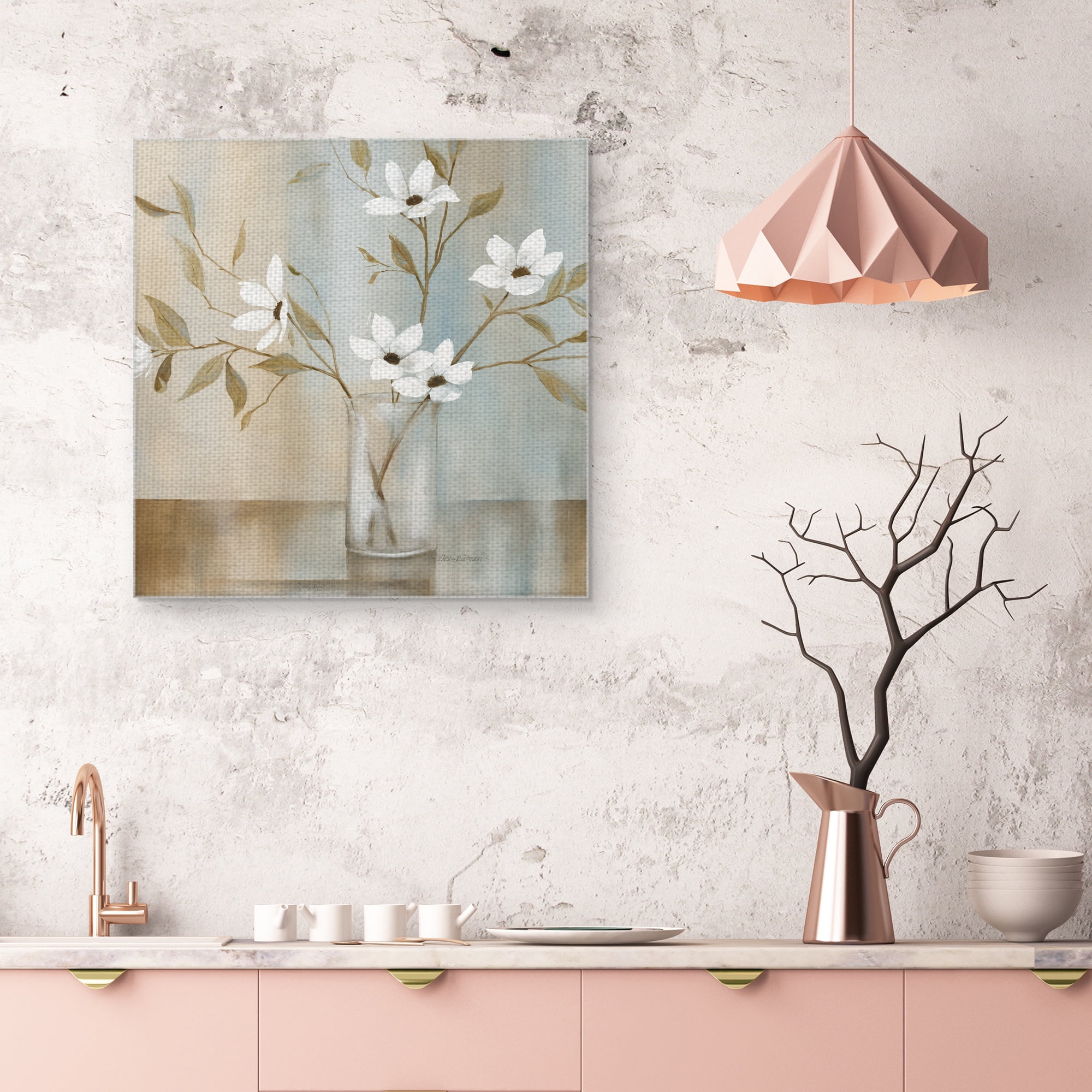 Masterpiece Art Gallery White Flower Pastel Garden II by Carol Robinson Canvas Art Print 30" x 30"
