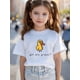 thumbnail image 1 of Young Girls Casual Cute Duck & Slogan Print Short Sleeve T-Shirt, 1 of 8