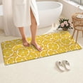 thumbnail image 4 of Yellow Lemon Fruit Slices Orange Pattern Bathroom Rugs Mat,Non Slip Microfiber Bathroom Rug,Rubber Backing,Soft Bathroom Mats for Bathroom Floor,Tub and Shower,60x24in(150x60cm), 4 of 5