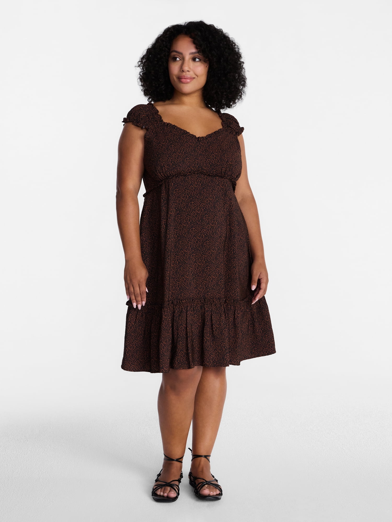 Time and Tru Women’s Empire Waist Mini Dress, Sizes XS-XXXL