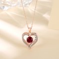 thumbnail image 4 of EUDORA Sterling Silver Birthstone Necklaces for Women, Rose Gold January Birthday Gift I Love You to the Moon and Back Pendant Jewelry, Gifts for Sister Daughter Mom, Jan Garnet, 4 of 10