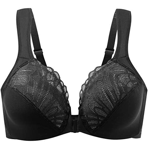 MELENECA Front Closure Bras for Women Plus Size Underwire Unlined Lace