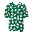 thumbnail image 2 of Pxiakgy T-Shirt Vert pour la Saint-Patrick, Col Imprimé, Ample, Décontracté, Manches Courtes, Col Irlandais, 2 of 5
