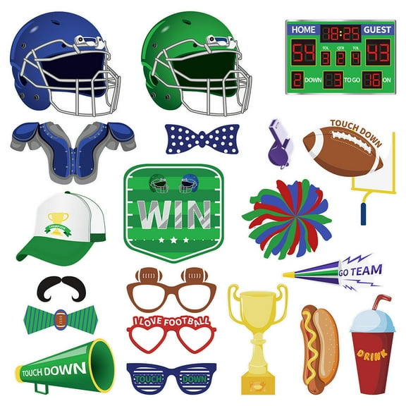 Oraceous PRETYZOOM 20pcs Photo Booth Accessories Sports Creative Football Party Decor Supplies