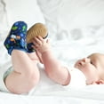thumbnail image 3 of Dotty Fish Soft Cotton Baby Booties - Non-Slip, Warm Fleece Lined - Dinosaurs, 6-12 Months, 3 of 6