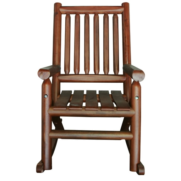 Leigh Country TX 86000 Cherry Amber-Log Adult Wood Rocker - Brown