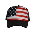 thumbnail image 2 of American Flag Trucker Hat Vintage USA Mesh Snapback Cap for Men Women, Black, 2 of 4