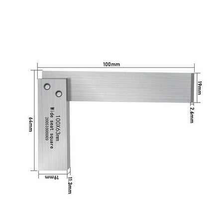 

Square wide edge shape 90 degree angle blade ruler measuring tool