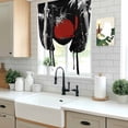 thumbnail image 5 of Black White Botanical Tie Up Curtains for Windows, Adjustable Balloon Window Shades, Red Moon Ink Wash Art Classic Kitchen Window Treatments Adjustable Roll Up Curtain for Basement/Nursery 52"x45", 5 of 8