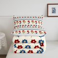 thumbnail image 5 of jejeloiu Folk Floral Full Size Comforter Sets For Girls,Simple Print Bedding Comforter Set,Red Blue Beige,Reversible,3pcs,1 Comforter and 2 Pillowcases, 5 of 7
