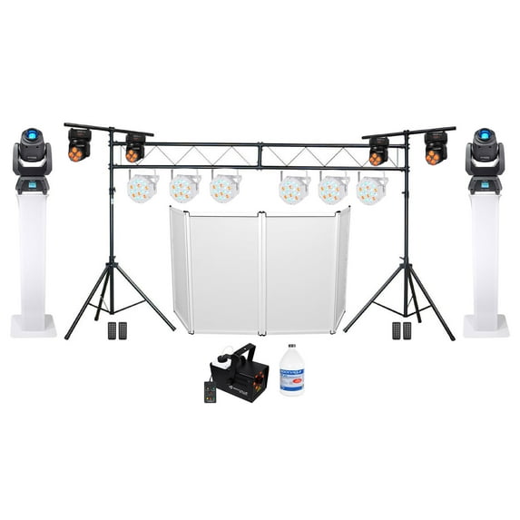 DJ Package w/Totem Stands+Facade+(6) Pars+(6) Moving Heads+LED Fogger+Truss Bar