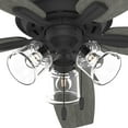 thumbnail image 4 of Hunter 60 inch Indoor Ceiling Fan with LED Lights - Black Ceiling Fan with Pull Chain, For Bedroom or Living Room, Standard Mount, No Remote, 5 Blades, Includes Bulbs - Dondra 51614, Matte Black, 4 of 13