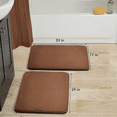 thumbnail image 2 of ComfiTime 2 Piece Bathroom Rugs Set – Thick Memory Foam, Non-Slip Bath Mat, Soft Plush Velvet Top, Ultra Absorbent, Small, Large & Long Rugs for Bathroom Floor, Brown, 17*24, 2PCS, 2 of 11
