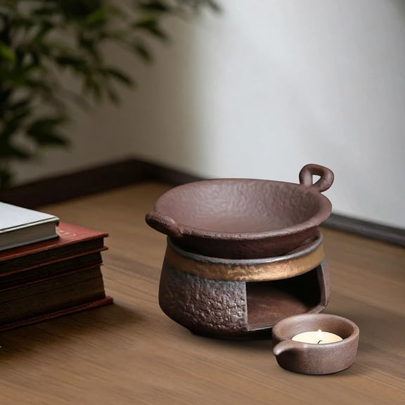 Ceramic Teapot Warmer,Tealight Warmer with Candle Holder Japanese Pottery Teapot Accessories for Heating Coffee Milk Tea