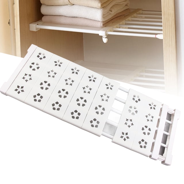 Expandable Closet Tension Shelf Cabinet Organizer Shoe Cabinet Divider Wardrobe Flower Partition Separation Storage Rack White Retractable Garden Flower 24Cm Shoe