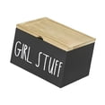 thumbnail image 4 of Porta tampones para baño, contenedor de almacenamiento para baño, divisor móvil, contenedor de almacenamiento de toallas sanitarias rústico de madera, Negro, 4 of 9