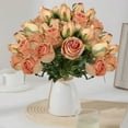 thumbnail image 5 of 6 Pcs Simulation Rose Bouquet - 14.57" - Artificial Flowers for Home Decorations, Rose Arrangement with Multi-Color Blooms, Ideal for Valentine's Day, 5 of 6