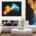 thumbnail image 3 of Design Art Fire And Water Abstract Horses Canvas Print, 3 of 3