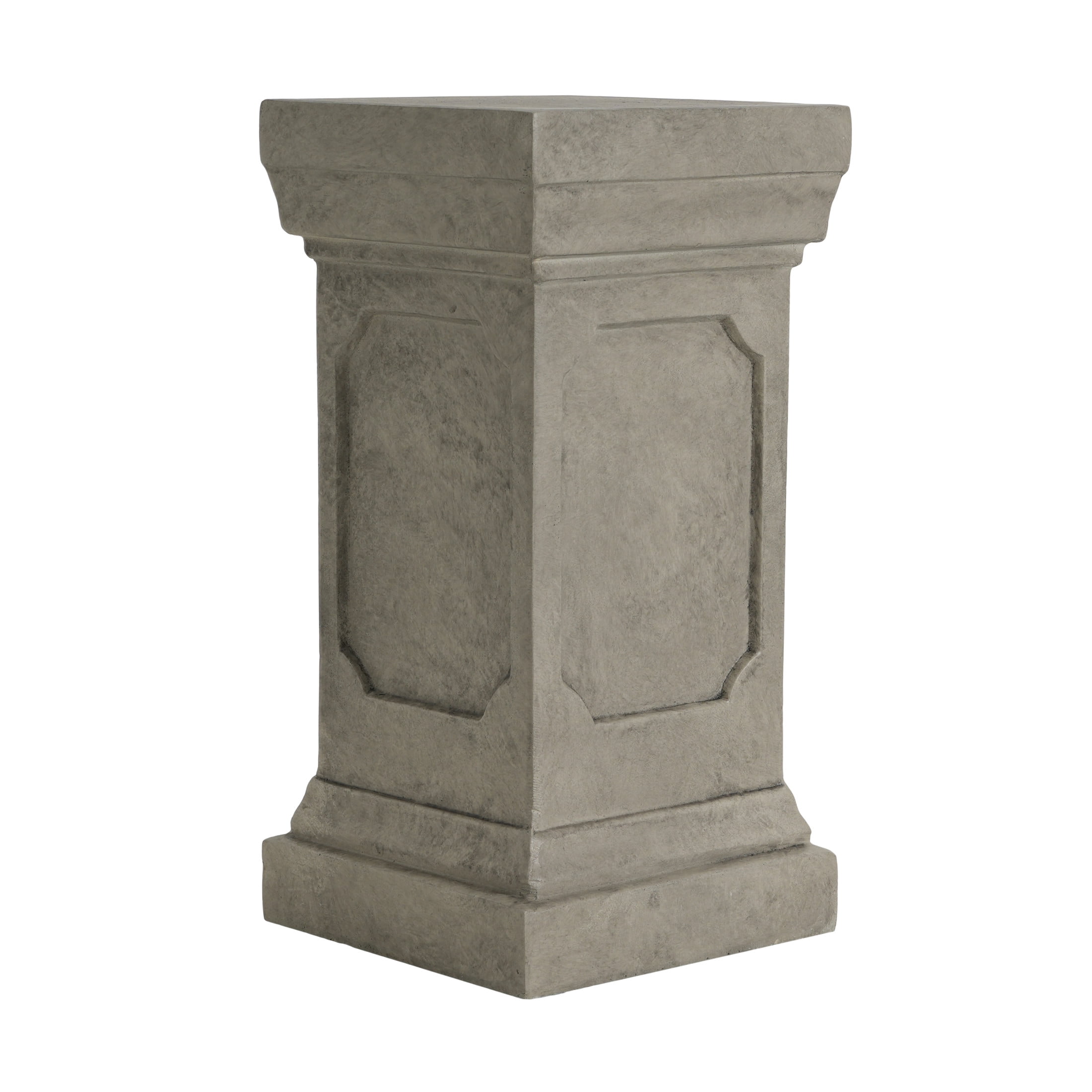 Christopher Knight Home 19.25" Outdoor Classic Plant Stand with Square Pedestal, Light Gray