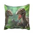 thumbnail image 1 of Funda de Almohada ABPHQTO Triceratops Verde Tres Dinosaurios Velociraptores 45x45 cm, 1 of 1