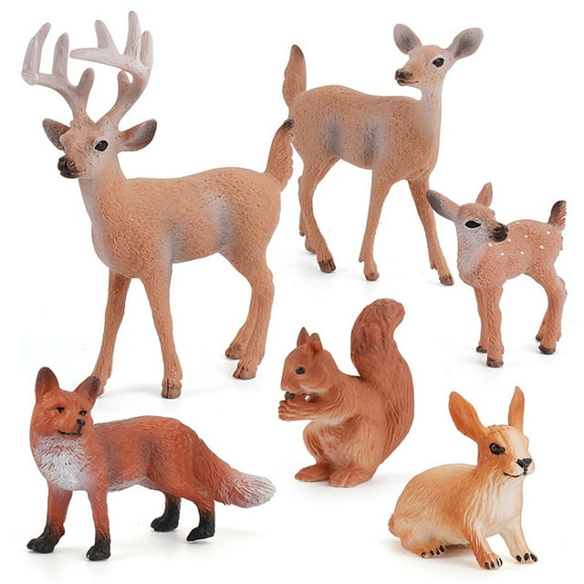 Juguetes de animales en miniatura, 6 piezas Figuras de animales del bosque Figuras de animales del bosque Figuras del bosque Experiencia incomparable