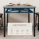 thumbnail image 4 of Gris dining mesa set para 4: kitchen mesa con forrado dining bench, square stools, y almacenamiento para small space apartments, 4 of 8